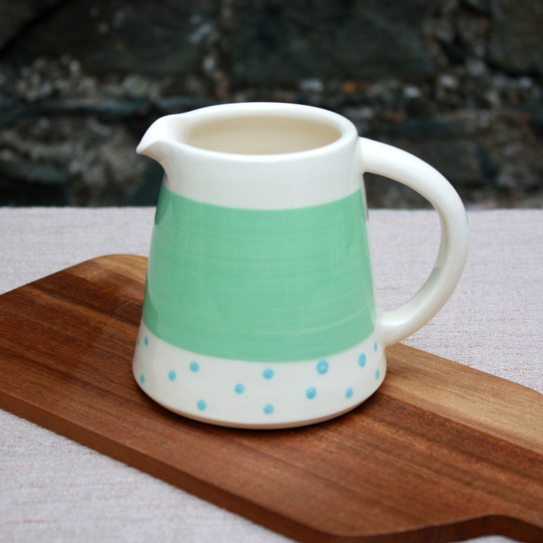 Turquoise Mug, with Malibu Blue Polka Dots